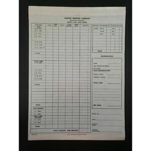 Carling Brewing Co Driver's Daily Sales Report Carbon Copy Belleville IL New